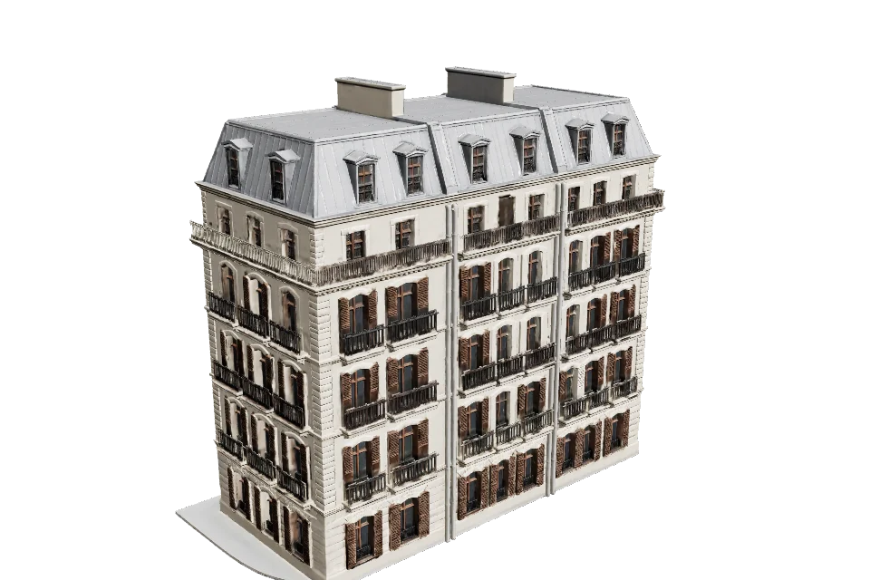 Townhouse Row — ¾ view · other side