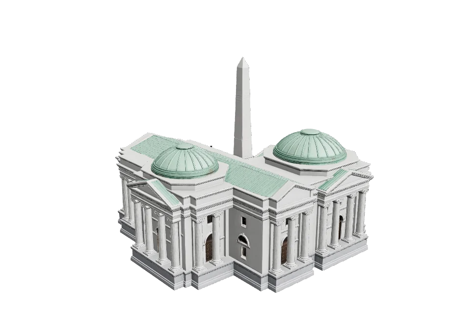 Obelisk Monument — ¾ view · other side