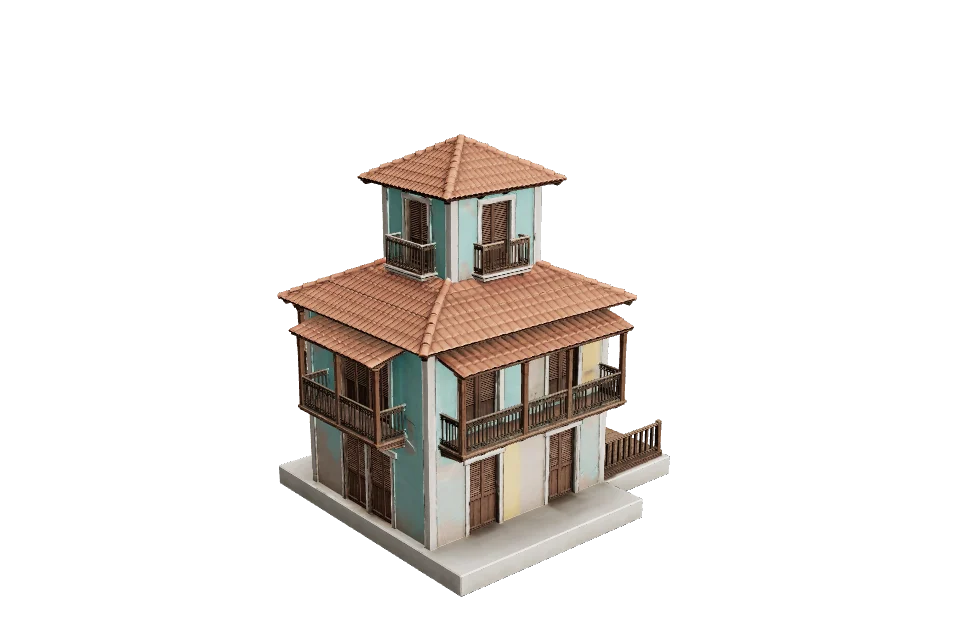 Plaza Gazebo — ¾ view · other side