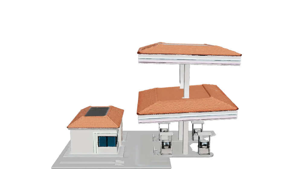 Canopy Gas Station — Side