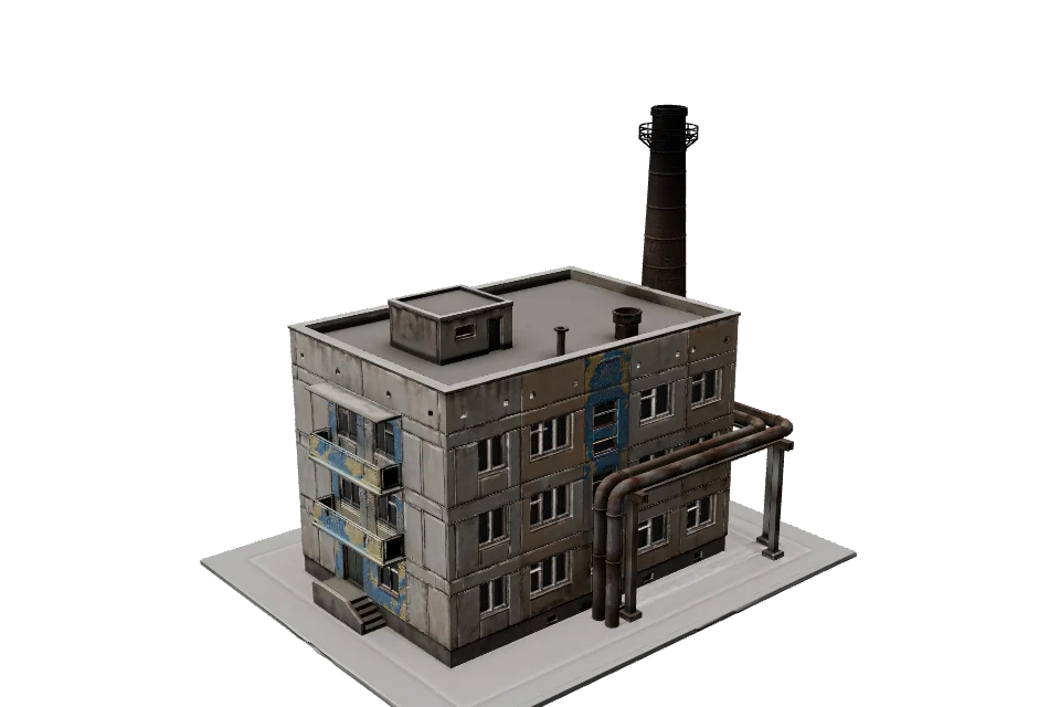 District Heating Plant — ¾ view
