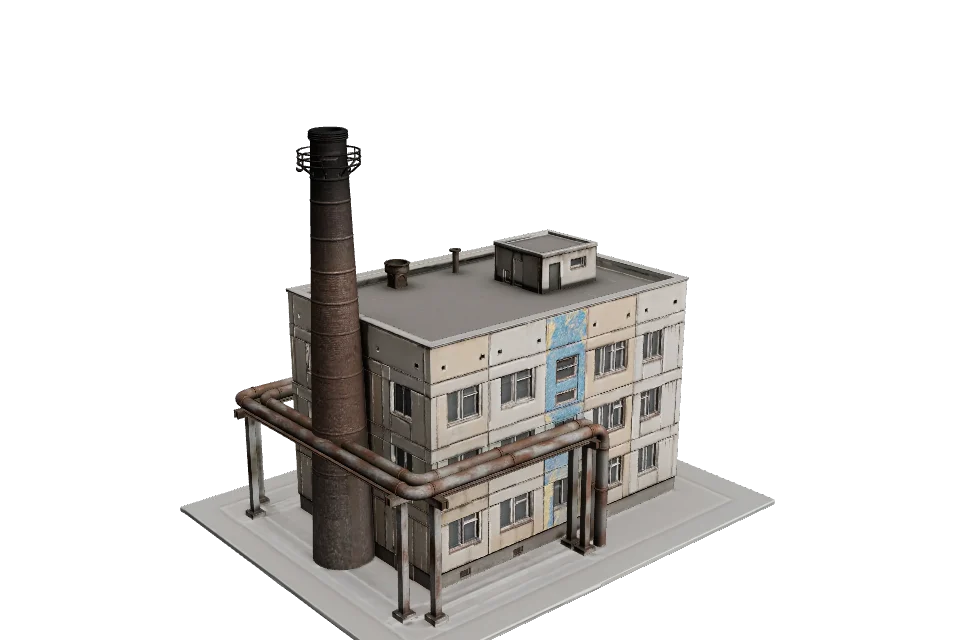 District Heating Plant — ¾ view · other side
