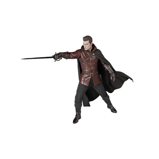 Cloaked Duelist — showpiece 3D model generated by the BitSoul3D AI Engine
