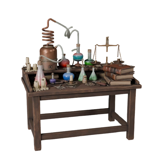 Alchemy Bench — game-ready 3D model generated by the BitSoul3D AI Engine