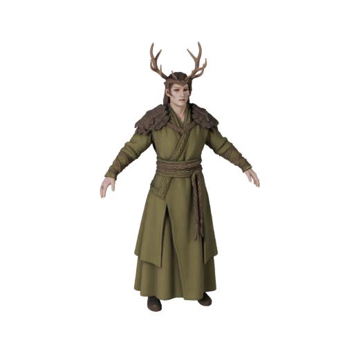 Forest Druid — game-ready 3D model generated by the BitSoul3D AI Engine