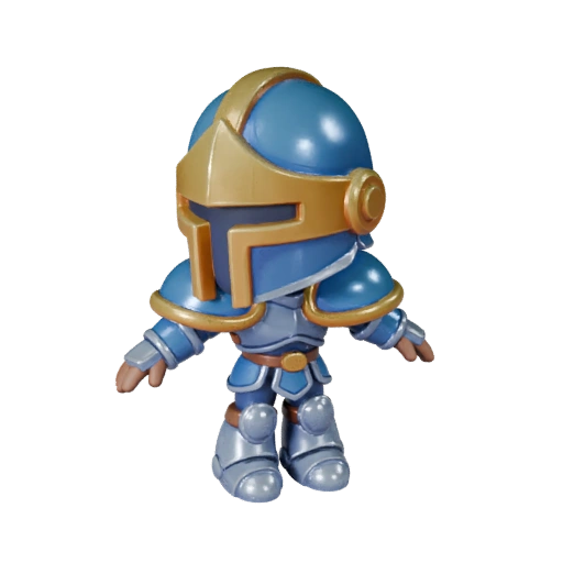 Chibi Knight — stylised 3D model generated by the BitSoul3D AI Engine