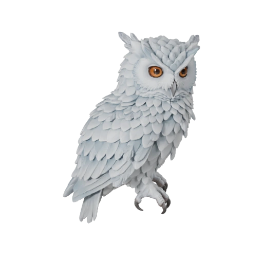 Frost Owl — stylised 3D model generated by the BitSoul3D AI Engine