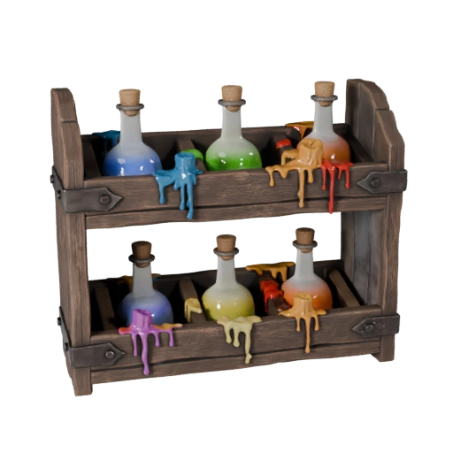 Potion Rack — game-ready 3D model generated by the BitSoul3D AI Engine