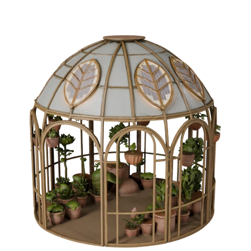 Solarpunk Greenhouse — stylised 3D model generated by the BitSoul3D AI Engine