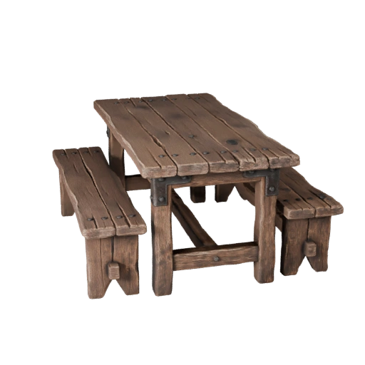 Tavern Table — game-ready 3D model generated by the BitSoul3D AI Engine