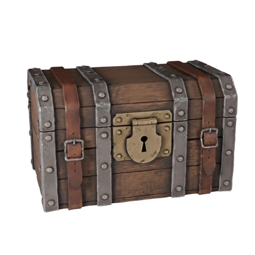 Reinforced Treasure Chest — game-ready 3D model generated by the BitSoul3D AI Engine